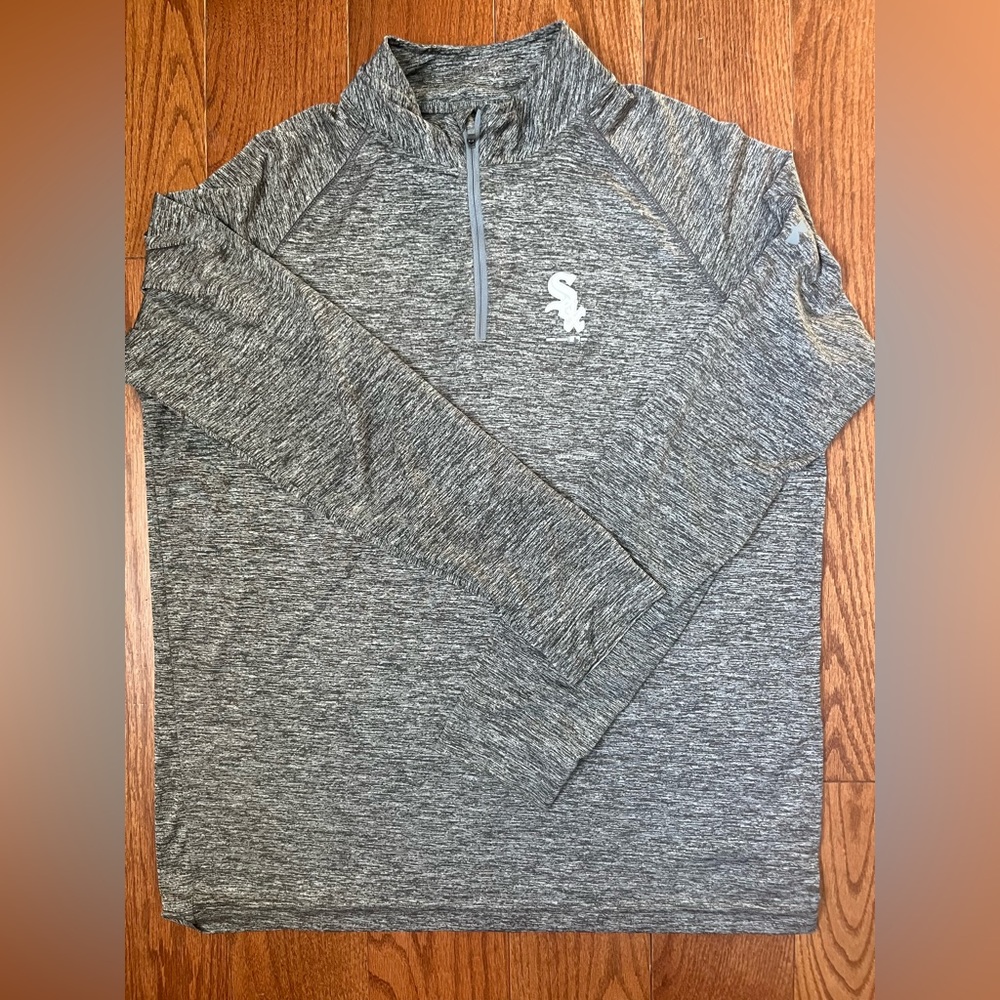 Under Armour Gray Marled Quarter-Zip Shirt Jacket